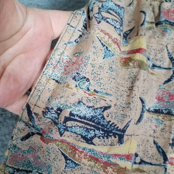 Vintage Kahala Swim Trunks Shorts Adult XL Hawaiian Fish Brief Lined Beach Tan - Picture 7 of 14